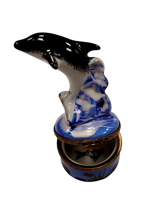 Dolphin Treasure Box for Collectors Porcelain Limoges fish ocean beach LIMOGES BOXES French Trinket Box