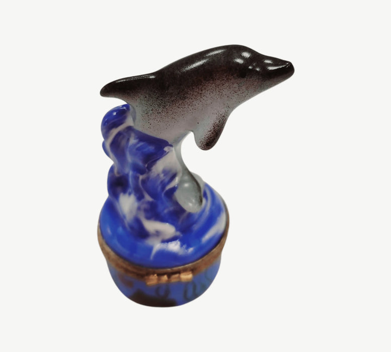 Dolphin Treasure Box for Collectors Porcelain Limoges fish ocean beach LIMOGES BOXES French Trinket Box