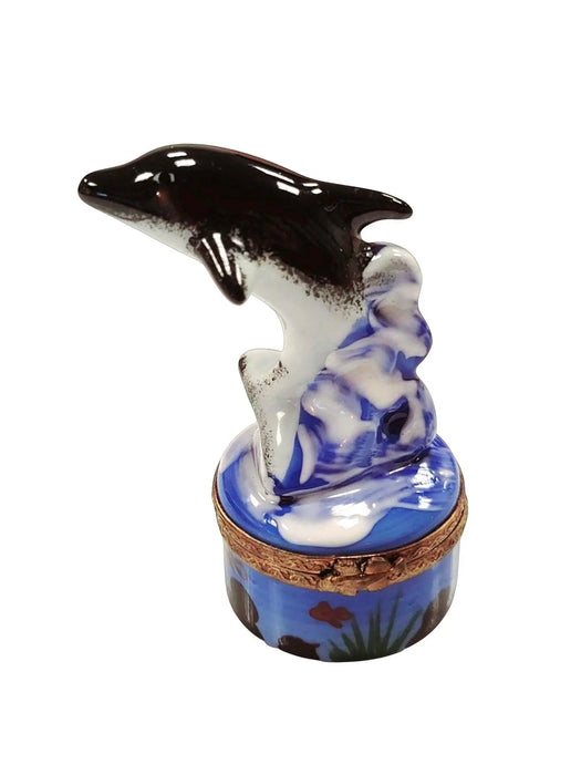 Dolphin Treasure Box for Collectors Porcelain Limoges fish ocean beach LIMOGES BOXES French Trinket Box