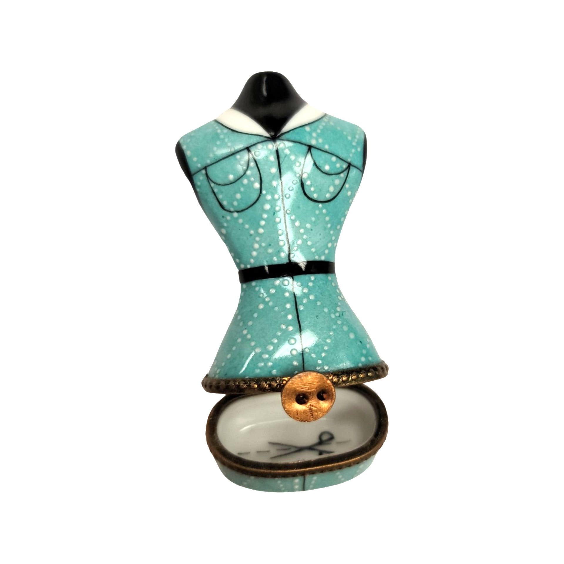 Retro Dress Form Limoges Box Figurine for Collectors