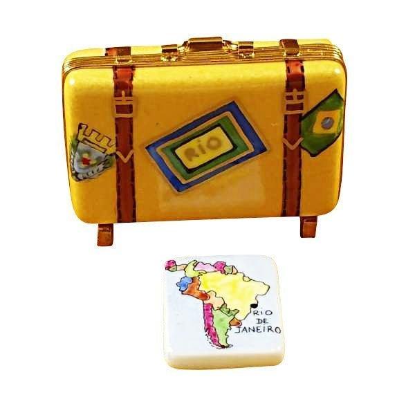 Rio Suitcase for Travel Enthusiasts Porcelain Limoges travel French Trinket Box