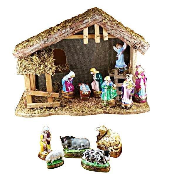 Nativity Set for Holiday Decor Porcelain Limoges Nativity French Trinket Box