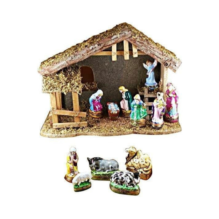 Limoges Boutique presents the Rochard Twelve Piece Nativity Set, a genuine Limoges box painted by hand in France