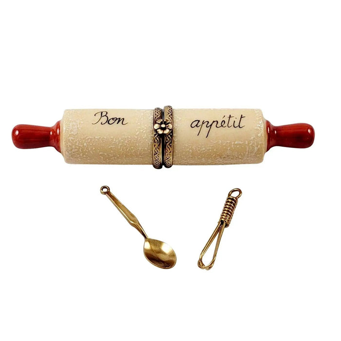 Rolling Pin Decor for Baking Enthusiasts Porcelain Limoges Home Food Mother Dessert French Trinket Box