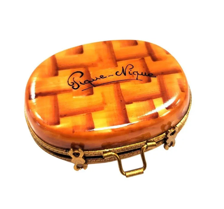 Romantic Picnic Limoges Box for Couples Porcelain Limoges Beach Love Valentine basket French Trinket Box