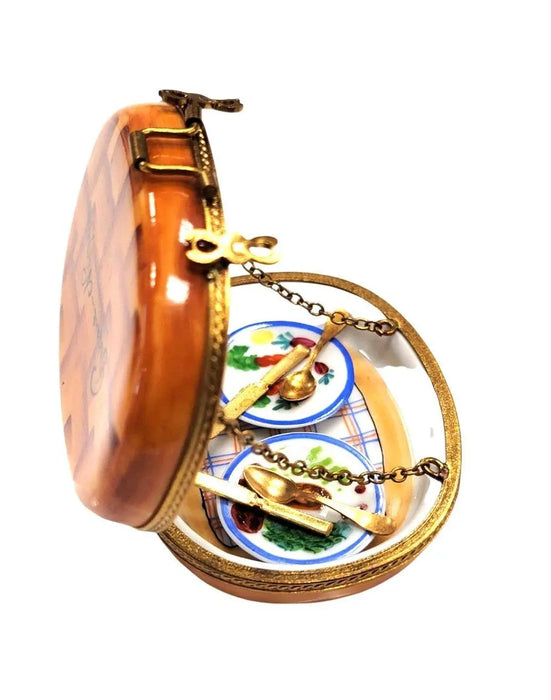 Romantic Picnic Limoges Box for Couples Porcelain Limoges Beach Love Valentine basket French Trinket Box