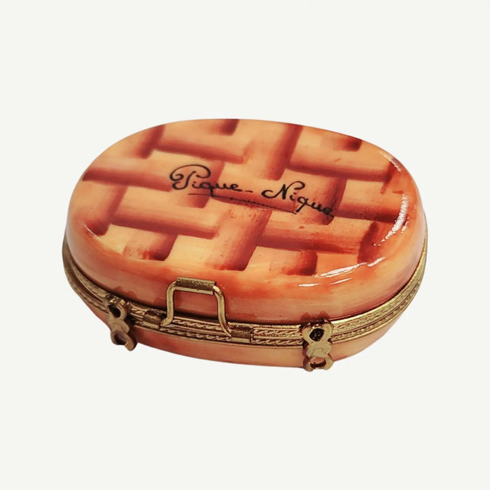 Romantic Picnic Limoges Box for Couples Porcelain Limoges Beach Love Valentine basket French Trinket Box