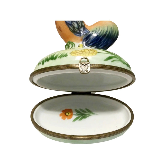 Rooster Limoges Box for Bird Lovers Porcelain Limoges farm birds French Trinket Box