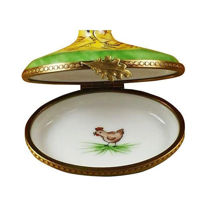 Collectible Rooster Limoges box with artisan brushwork