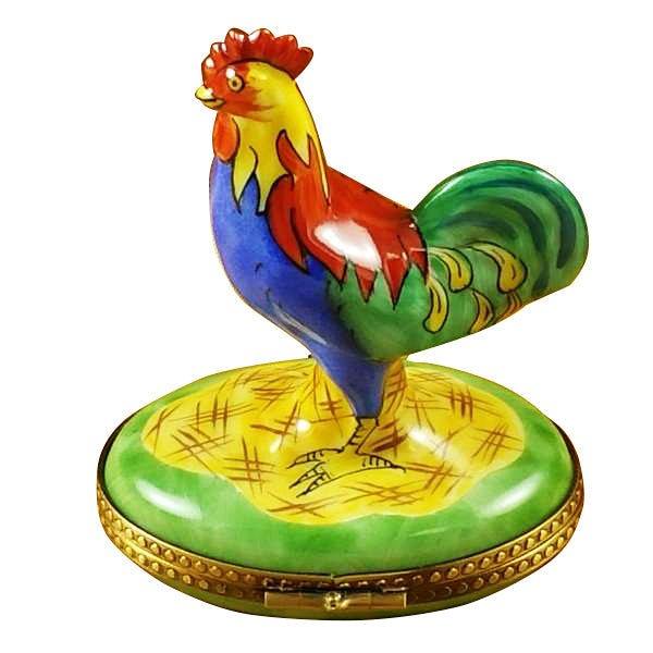 Rooster Limoges Box for Collectors Porcelain Limoges farm bird French Trinket Box