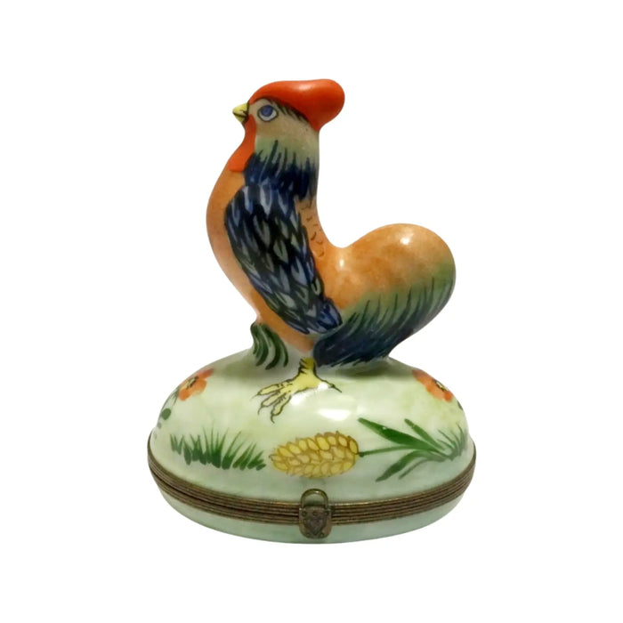 Rooster Limoges Box for Bird Lovers Porcelain Limoges farm birds French Trinket Box