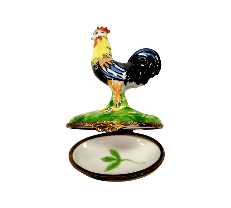 Rooster Figurine for Collectors Porcelain Limoges birds farm French Trinket Box