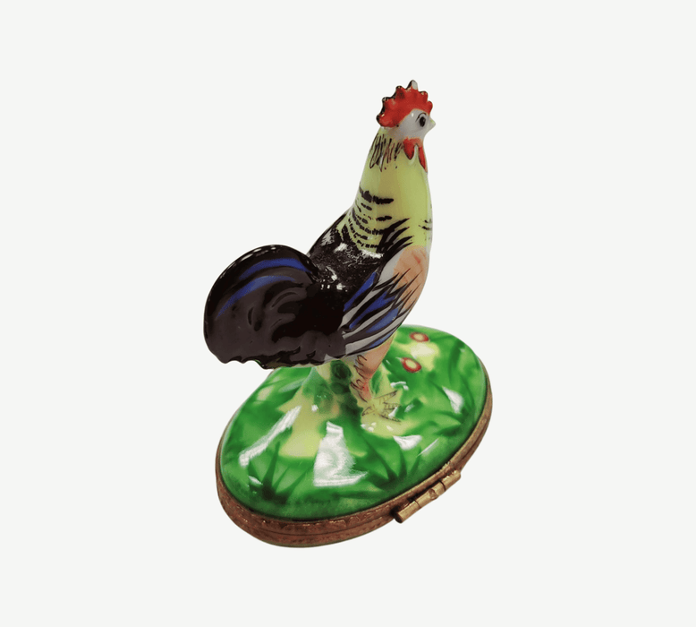 Rooster Figurine for Collectors Porcelain Limoges birds farm French Trinket Box