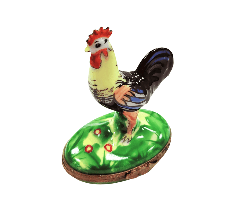 Rooster Figurine for Collectors Porcelain Limoges birds farm French Trinket Box