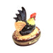 Rooster Nest Limoges Box for Nature Lovers Porcelain Limoges farm bird French Trinket Box