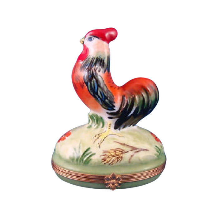 Rooster Limoges Box for Bird Lovers Porcelain Limoges farm birds French Trinket Box