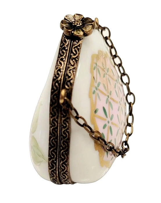 Rose Purse Limoges Box for Collectors Porcelain Limoges purse trinket box French Trinket Box
