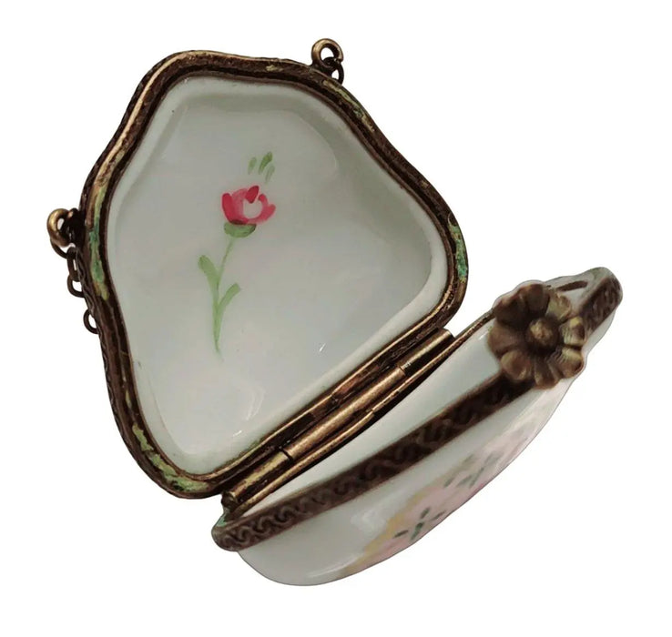 Rose Purse Limoges Box for Collectors Porcelain Limoges purse trinket box French Trinket Box