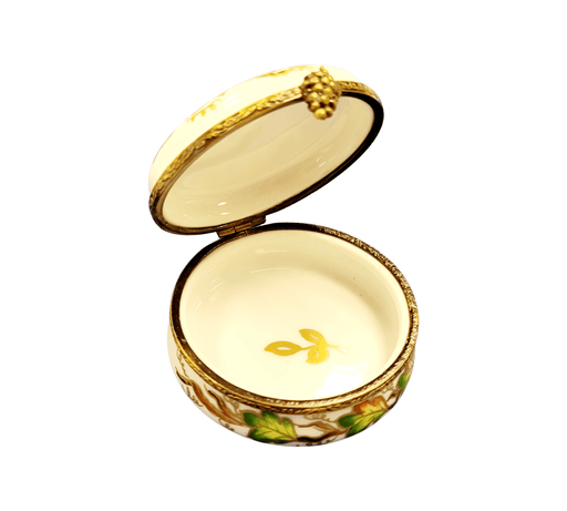 Round Grape Elegance Box for Collectors Porcelain Limoges round French Trinket Box