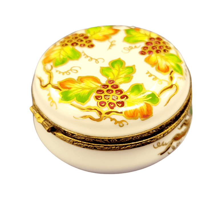 Round Grape Elegance Box for Collectors Porcelain Limoges round French Trinket Box