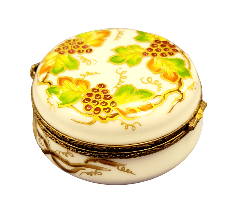Round Grape Elegance Box for Collectors Porcelain Limoges round French Trinket Box
