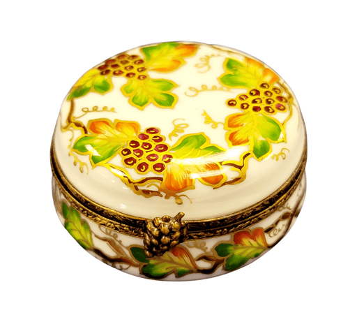 Round Grape Elegance Box for Collectors Porcelain Limoges round French Trinket Box