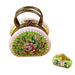 Round Purse Limoges Box for Collectors Porcelain Limoges purse limoges boxes French Trinket Box
