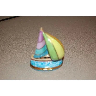 Sailboat Limoges Box for Nautical Collectors Porcelain Limoges boat beach ocean French Trinket Box