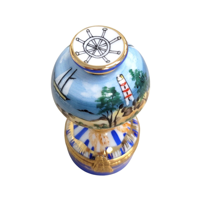 Sailboats Lighthouse Limoges Box Porcelain Limoges boat beach French Trinket Box