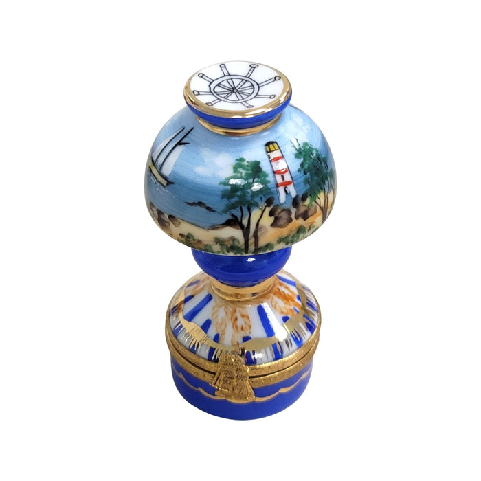 Sailboats Lighthouse Limoges Box Porcelain Limoges boat beach French Trinket Box
