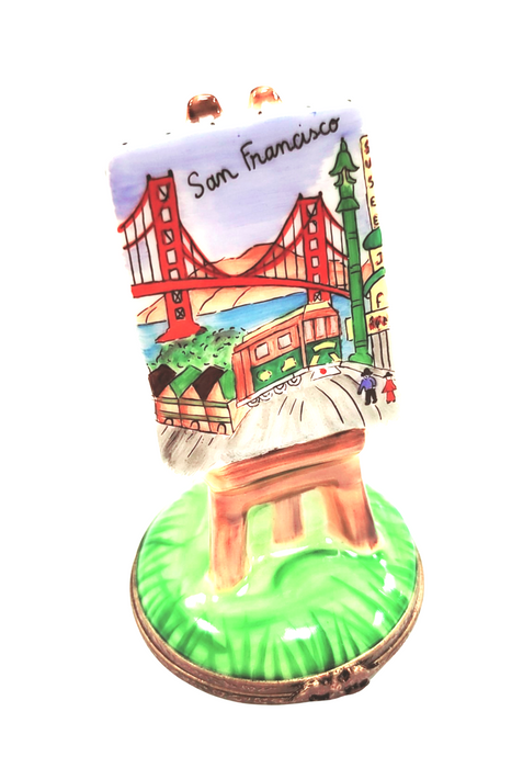 San Francisco Easel Limoges Box for Art Lovers Porcelain Limoges Fine Art French Trinket Box