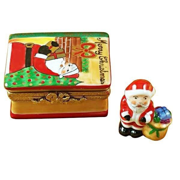 Santa Book Limoges Box for Holiday Decor Porcelain Limoges Santa book French Trinket Box