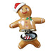 Santa Gingerbread Man for Holiday Collectors Porcelain Limoges xmas santa French Trinket Box