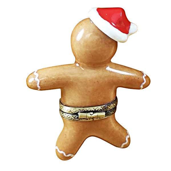 Santa Gingerbread Man for Holiday Collectors Porcelain Limoges xmas santa French Trinket Box