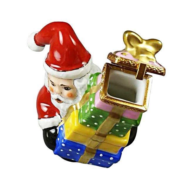 Santa Gift Box for Christmas Cheer Porcelain Limoges Santa Claus French Trinket Box