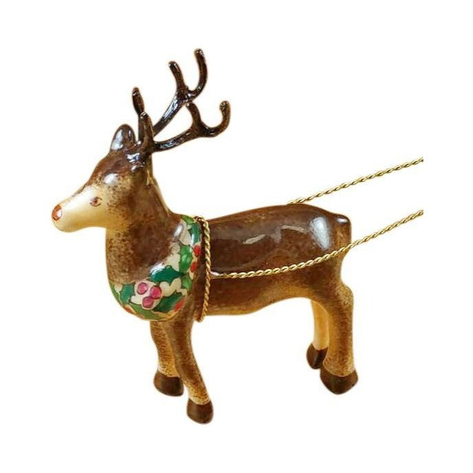 Gift idea for someone who loves France: Santa in Sleigh with Rein-Deer Holiday Limoges box