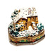Santa On Cottage Roof for Holiday Cheer Porcelain Limoges santa christmas French Trinket Box