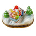 Santa on Snowmobile Limoges Box for Holiday Cheer Porcelain Limoges Santa vehicle French Trinket Box