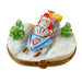 Santa on Snowmobile Limoges Box for Holiday Cheer Porcelain Limoges Santa vehicle French Trinket Box