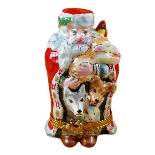 Santa Limoges Box for Holiday Decor Porcelain Limoges Santa French Trinket Box