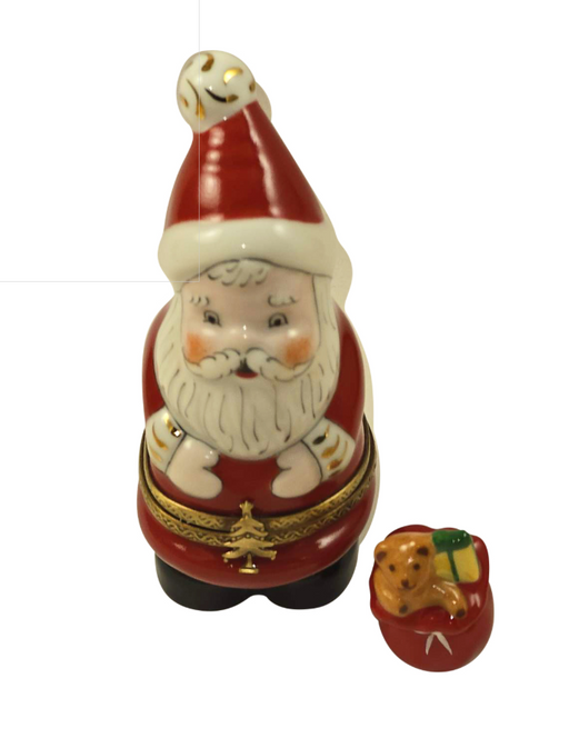 Santa Claus w Teddy Bear Trinket Authentic Limoges Box