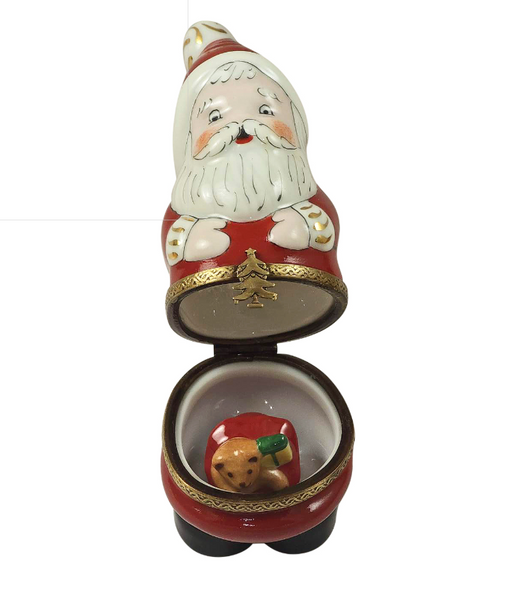 Santa Claus w Teddy Bear Trinket Authentic Limoges Box