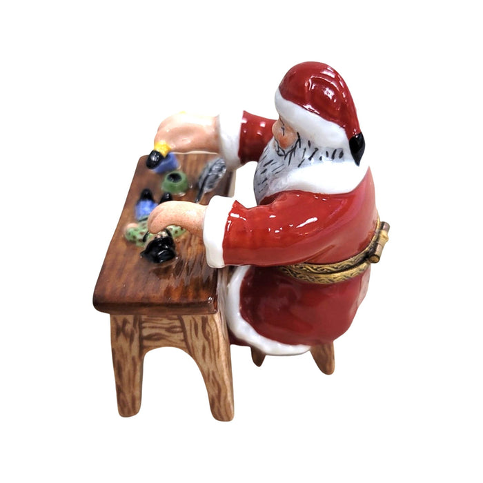 Santa's Workshop Limoges Box for Holiday Collectors Porcelain Limoges Santa French Trinket Box