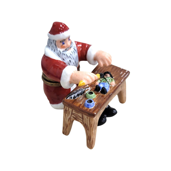 Santa's Workshop Limoges Box for Holiday Collectors Porcelain Limoges Santa French Trinket Box