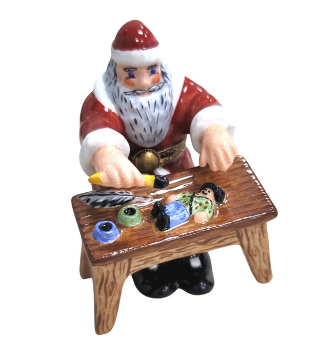 Santa's Workshop Limoges Box for Holiday Collectors Porcelain Limoges Santa French Trinket Box