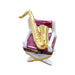 Saxophone on Chair Limoges Box Porcelain Figurine-Music LIMOGES BOXES-CH2P178