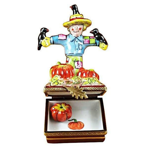 Charming Scarecrow Box for Autumn Decor Porcelain Limoges thanksgiving farm halloween fall French Trinket Box