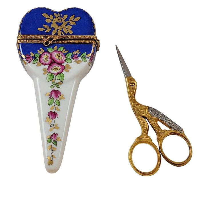 Scissors Case for Craft Lovers Porcelain Limoges Home Women Fashion French Trinket Box