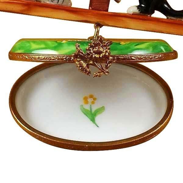 See Saw Cats for Cat Lovers Porcelain Limoges cat siamese baby French Trinket Box