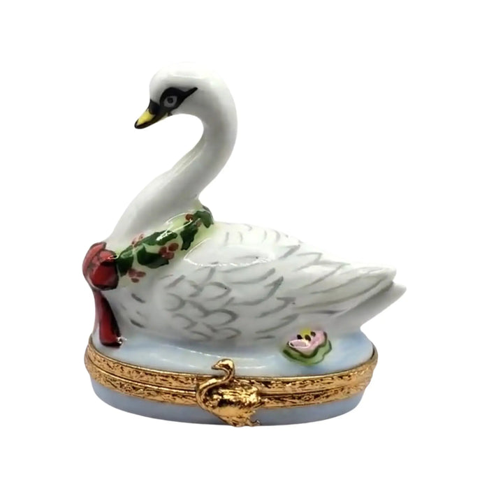 Seven Swans A-Swimming Limoges Box for Holiday Gifting Porcelain Limoges xmas theme French Trinket Box